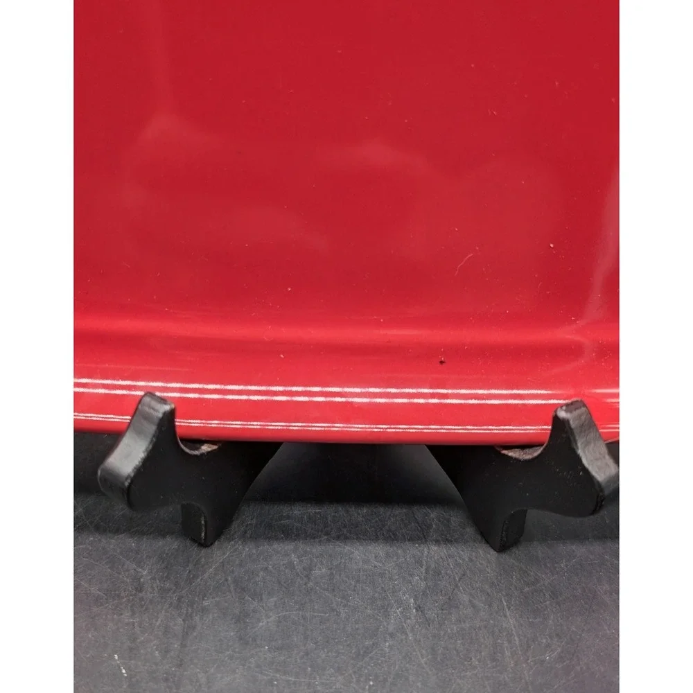 Longaberger Woven Traditions Red Vitrified Pottery Rectangular Tray Platter 13